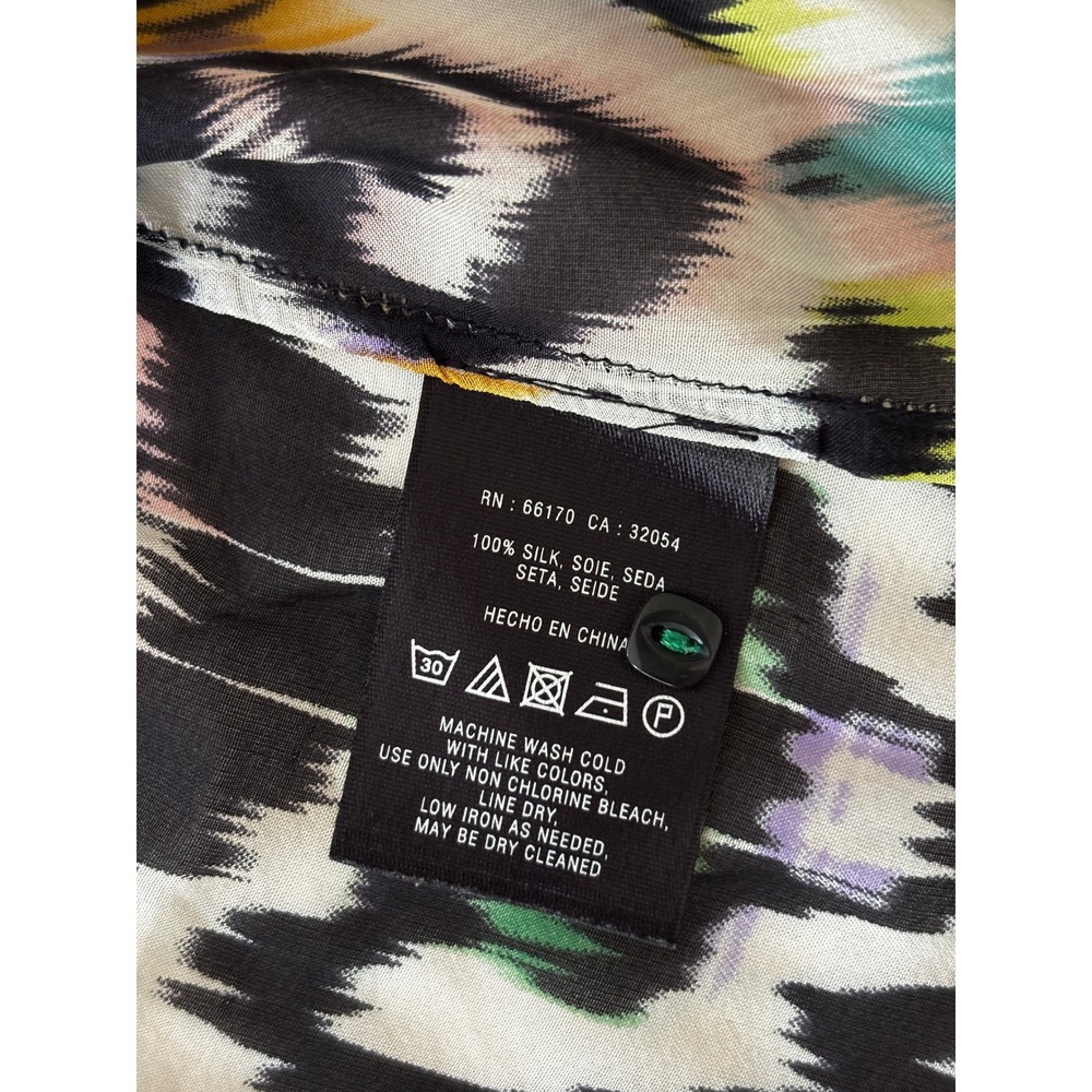 Vanessa Virginia Anthropologie Silk Ikat Print Blouse Top Multicolor Womens M - Picture 8 of 8